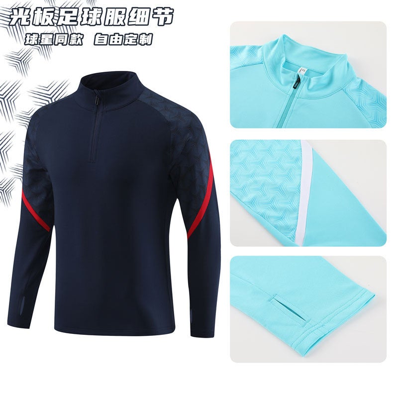 Half Zipper Long Sleeve Coat Long Sleeve Training Clothes Suit Men'S Football Clothes Training Clothes Appearance Clothes - Image 4